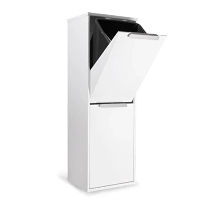 Imagen de Arregui Ecoclas CR201 E Cubo de Basura y Reciclaje Acero 2 Compartimentos 2x17L (34L) Cubos Cocina Contenedores para Casa u Oficina blanco