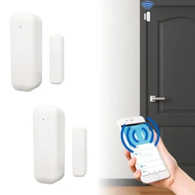 Imagen de LED ATOMANT Pack 2X Sensor Apertura Puerta WiFi y Ventana Inteligente con Aviso movil, Detector Abierta Compatible Alexa Google Home