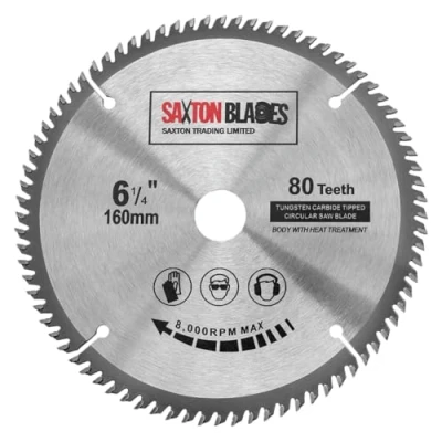 Imagen de Saxton tct lama per sega circolare legno, 160 mm x 20 80 t, festool ts55, bosch, makita, dewalt, adatta seghe da 165