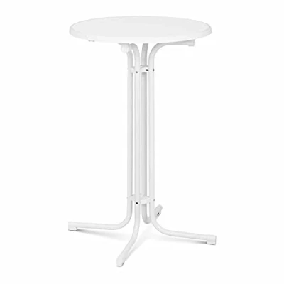 Imagen de Royal Catering Mesa De Bar para Gastronomía RC BIS70FW (Ø 70 cm, Altura: 110 Plegable, Acabado Robusto, Color Blanco)