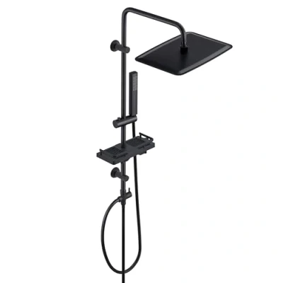 Imagen de Görbach Columna de Hidromasaje sin Grifo Set Ducha Acero Inoxidable Altura Adjustable Conjunto Juego Baño con Mano,Estante y Cabezal Rociador 35x25cm