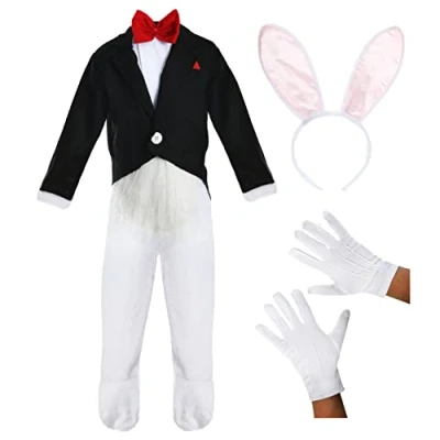 Imagen de I LOVE FANCY DRESS CHILDS DELUXE WHITE RABBIT COSTUME PERFECT FOR SCHOOL BOOK WEEK AND WORLD DAY 5 PIECE (MEDIUM)