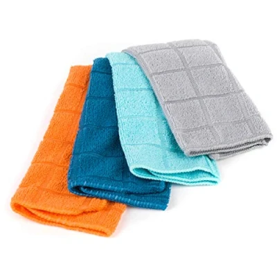 Imagen de Beldray LA059338CDUEU Paños De Limpieza Microfibra, Paquete 4, Toallas Resistentes Y Fabricados En Poliéste, Absorbentes Lavables Reutilizables, para Cocina Baño, Colores Variados