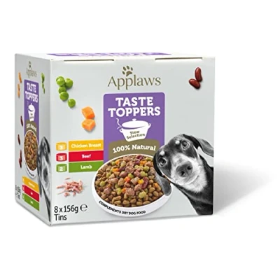 Imagen de Applaws Comida Húmeda para Perros Natural, Surtido de Carne sin Granos con Verduras en Estofado, Paquete 8 Latas 156g