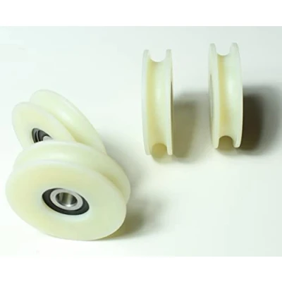 Imagen de Pack de 4 poleas nailon con ranura redonda 10 mm, diámetro 60 rodamiento capacidad 50 kg, mecanizado precisamente en la UE (60 10)