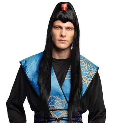 Imagen de Boland 85063 Peluca Samurai para adultos, peinado de pelo sintético fiestas temáticas o carnaval, accesorio disfraces