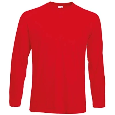 Imagen de Fruit of the Loom Long Sleeve Valueweight tee Camisa, Rosso, XX Large para Hombre