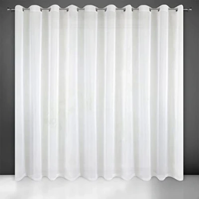 Imagen de Eurofirany Lucy Cortina de Gasa Transparente Lisa con Ojales 1 ud. para Dormitorio, salón Elegante 100% poliéster