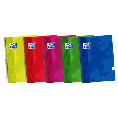 Imagen de Oxford 941611 Cuaderno folio 80 hojas, cuadricula 4 x 4, colores surtidos