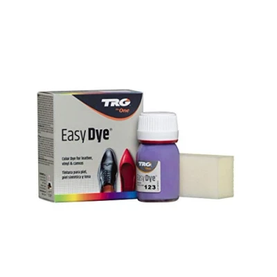 Imagen de TRG The One Tinte para Calzado y Complementos de Piel Tintura zapatos Piel, Lona Sintética con Esponja aplicadora Easy dye #123 Violeta, 25ml