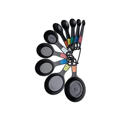 Imagen de KitchenCraft Juego de Cucharas Medidoras Universales, Cucharaditas y para Medir Ingredientes Secos Líquidos, Negro, 10