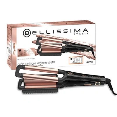 Imagen de Moldeador Bellissima Beach Waves GT20 400, 330 W, Placa reversible, Revestimiento cerámico, Negro