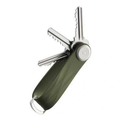Imagen de Orbitkey Organizador de llaves activo, resistente a la intemperie, mecanismo bloqueo acero inoxidable, perfil delgado y silencioso, Verde cazador, talla única