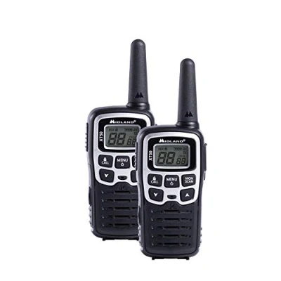Imagen de Walkie Talkie Midland XT50, gris, 8km de alcance, 24 canales, manos libres, cargador sobremesa