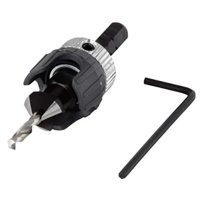 Imagen de wolfcraft Broca de Perforación previa con avellanador y tope profundidad, Ø 4 5 mm I 2544000 avellanado en un paso