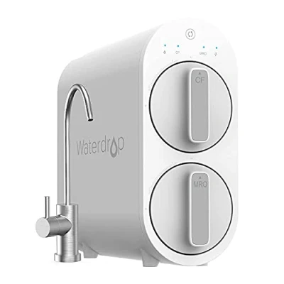 Imagen de Waterdrop G2 RO Sistema de Filtración Agua por Osmosis Inversa, sin Tanque, 1514 Litros día, Reduce la Dureza del y El TDS, 1: 1 Puro para Drenar, Listado FCC, WD W, Blanco