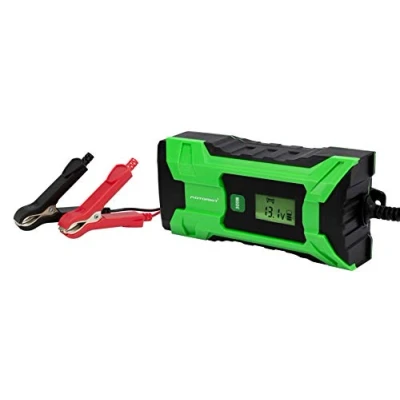 Imagen de Motorkit MOTOR16519 Cargador de batería con indicador LCD, Para baterías plomo, Verde, 4A
