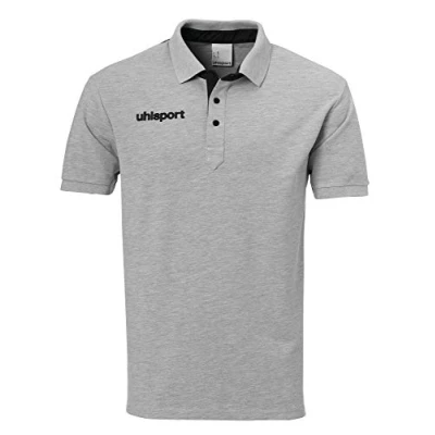 Imagen de Uhlsport Essential Prime Polo Shirt Camiseta De Entrenamiento, Hombre, Gris Melange/Negro, 4XL