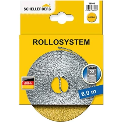 Imagen de Schellenberg 36006 Cinta de persiana Maxi, Amarillo, 23 mm x 6 m