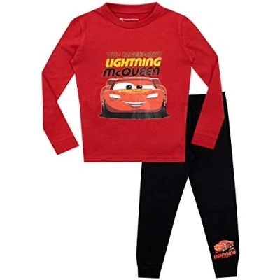 Imagen de Disney Cars Pijama Rayo Mcqueen Niño Pijamas para niños Manga Larga Ajuste Ceñido Rojo 4 5 Años