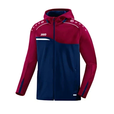 Imagen de JAKO Competition 2.0 Chaqueta con capucha para Hombre, 2.0, 6818, azul marino/rojo oscuro, 164