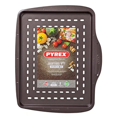Imagen de Pyrex Asimetria Bandeja rectangular de pizza, 37 cm, color negro