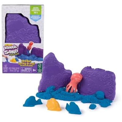 Imagen de Kinetic Sand Kit Arena MÁGICA Arrecife de Coral 227 g mágica Azul + Herramientas Juegos Infantiles 6069783 Manualidades Niños Juguetes 3 Años