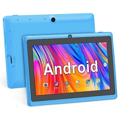 Imagen de Haehne 7&quot; Tablet PC, Android 5.0 Quad Core, 1GB RAM 8GB ROM, Cámaras Duales, WiFi, Bluetooth, para Niños y Adultos, Azul Cielo