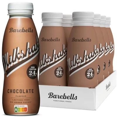 Imagen de Barebells batido de proteínas cremoso, bajo en azúcar, 24 gramos proteína por botella, sin lactosa, chocolate, 8 x 330 ml