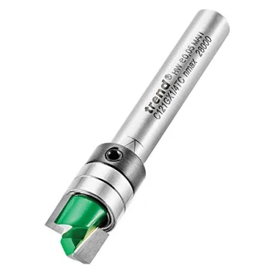 Imagen de Trend CraftPro C121GX1/4TC Broca de corte perfilador guiado, vástago 1/4 pulgadas, diámetro 9,5 mm y longitud 6,35 mm, punta carburo tungsteno,