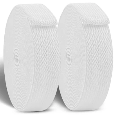 Imagen de CZ Store® Cinta Elástica DE Costura 20MM 15MTS Largo ✮GARANTÍA POR VIDA✮ SET 2 Poliéster Elástico, Accesorios para Tejer, Correa Resistente Ropa, Pantalones (20 MM BB)