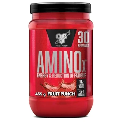 Imagen de BSN Nutrition Suplemento Amino X con Vitamina D, B6 y Aminoácidos, Sabor Ponche de Frutas, 30 Porciones, 435 g