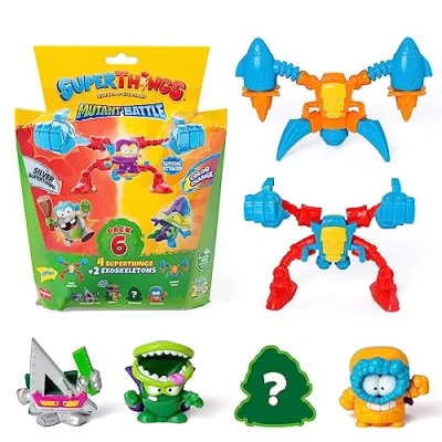 Imagen de SuperThings Serie Mutant Battle Pack de 6. Incluye 4 (1 capitán Plateado) y 2 Exoskeletons. 6
