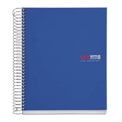 Imagen de Miquelrius Cuaderno Notebook The Original, 8 franjas de colores, Cubierta polipropileno opaco, Tamaño A5 (148 x 210 mm), 2 Taladros, 200 Hojas 70 g/m², Rayado Horizontal 7 mm, Color Azul