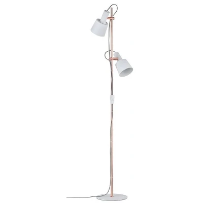 Imagen de Paulmann 79660 Luminaria Neordic Haldar máx. 2x20 W E14, lámpara de pie, Blanco/Cobre Mate, bañador 230 V Metal sin Fuente luz