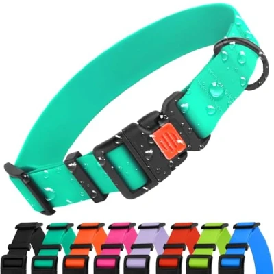 Imagen de CollarDirect Collar Perro Ajustable Impermeable con Hebilla Fácil de Abrochar Perros Nailon Resistente para Pequeños Medianos Grandes y Cachorros (Neck Fit 18&quot; 26&quot;, Mint Green)