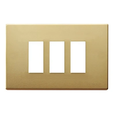 Imagen de Vimar serie 8.000 Placa 3 módulo aluminio presión 8000 bronce