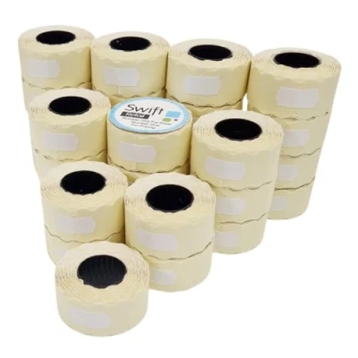 Imagen de Swift 26 x 12 mm etiquetas de pistola precio Blanco 30 Rollos 30,000 Labels