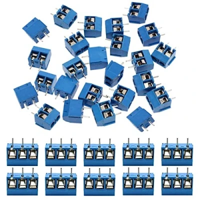 Imagen de KeeYees 60 piezas 5 mm 2 Pin &amp; 3 PCB Terminal Screw Block Soldable para Arduino DIY Project (50 x Pin, 10 Pin)