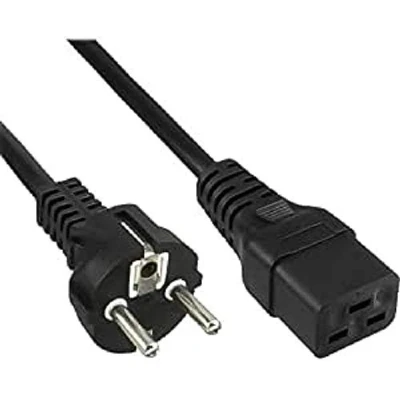 Imagen de Premium Cord Cable de Alimentación 230 V, 1,5 m, con Contacto A Tierra Enchufe C19, IEC 320, para PC 3 Pines, Color Negro