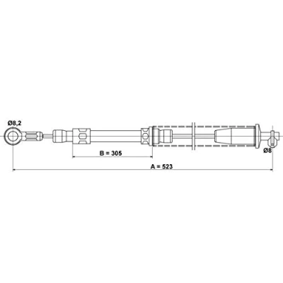 Imagen de ATE 24.3727 0509.2 Cable de Freno Mano 523 FIAT: Uno Hatchback