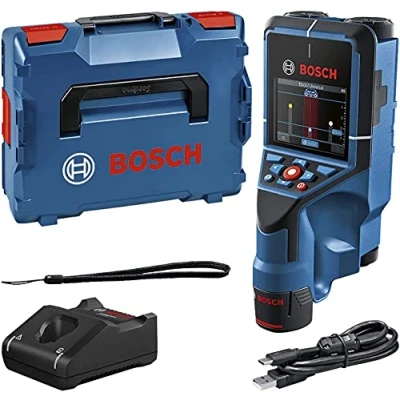 Imagen de Bosch Professional 12V System Detector D tect 200 C (batería de 12 V, detección cables con y sin tensión, tuberías metal plástico, pernos madera cavidades, cable USB C™, L BOXX)