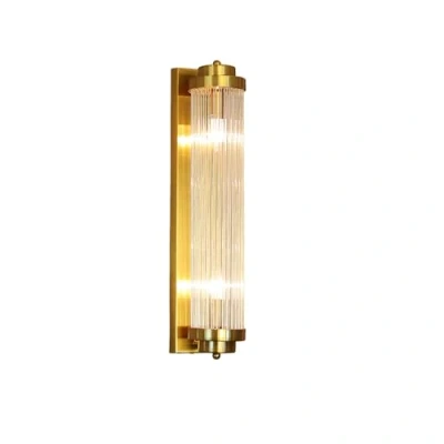 Imagen de NICRX Aplique de pared cristal dorado y latón 600 mm, lámpara con base dorada claro, luz montaje en (Latón Oro)