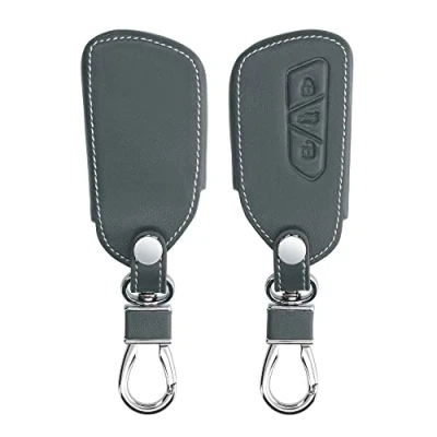 Imagen de kwmobile Carcasa Compatible con VW Golf 8 Llave de Coche 3 Botones Funda Cuero sintético Case para Mando Control Auto Antracita