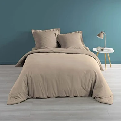 Imagen de Douceur d&#039;Intérieur Funda nórdica (260 x 240 cm) Percaline Natural, Percal de Algodón