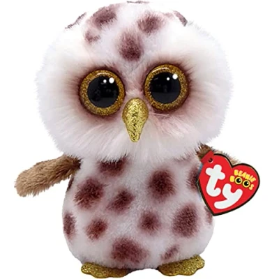 Imagen de Ty Beanie Boo&#039;s Peluche Whoolie la Búho 15 cm TY36574, Blanco, Marrón, Small