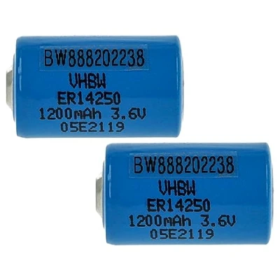 Imagen de vhbw 2X Batería celda Redonda Litio ER14250 reemplaza UHE X, VL1/2AA, XL 050F Especial (1200 mAh, 3,6 V, Li SOCl2)