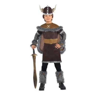 Imagen de amscan Disfras a la Moda Guerrero Disfraz, Color brown, Talla única (999661)
