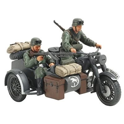 Imagen de Tamiya 300032578 estatuilla alemán Motociclistas (II Guerra Mundial) con Sidecar, Escala 1:48