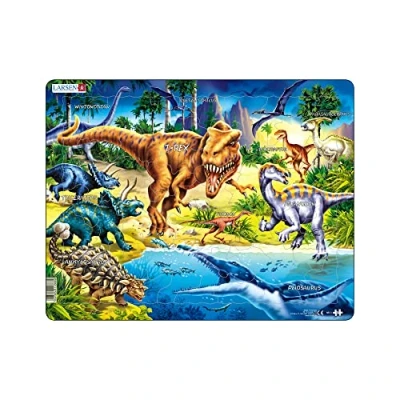 Imagen de Larsen NB3 Dinosaurios del período Cretácico, edición en Neutral, Puzzle de Marco con 57 Piezas